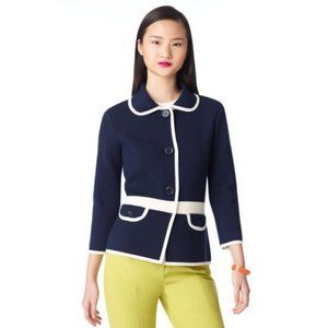 Kate Spade Mayson Sweater Jacket Midnight and Cream - Size 6